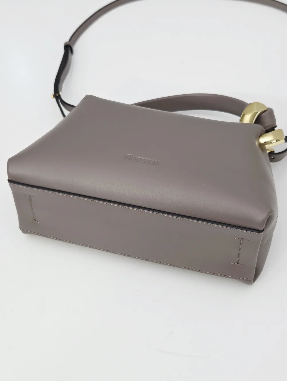JW ANDERSON THE JWA SMALL CORNER BAG - TAUPE LEATHER